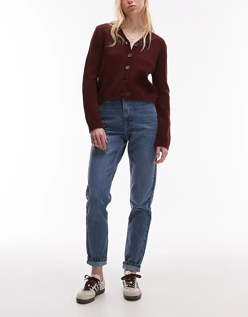 

Оригинальные джинсы Mom с высокой посадкой в средне-синем цвете Topshop