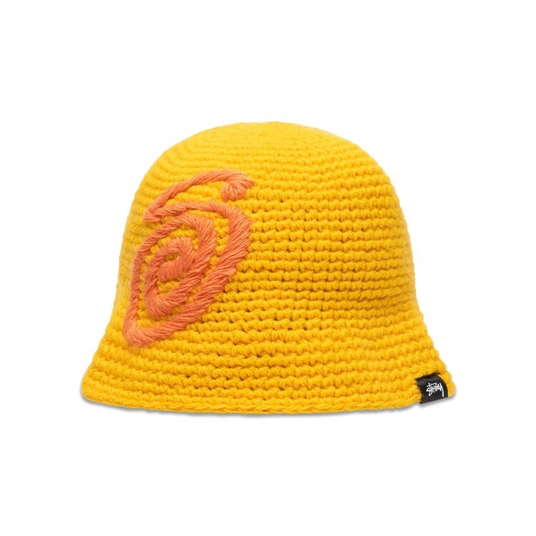 

Панама Stussy Swirly S Knit Bucket Hat, желтый
