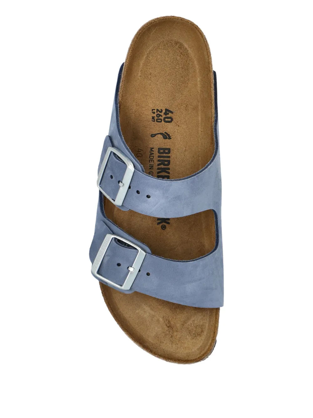 Кожаные сандалии с двумя пряжками BIRKENSTOCK, синий — фото 3