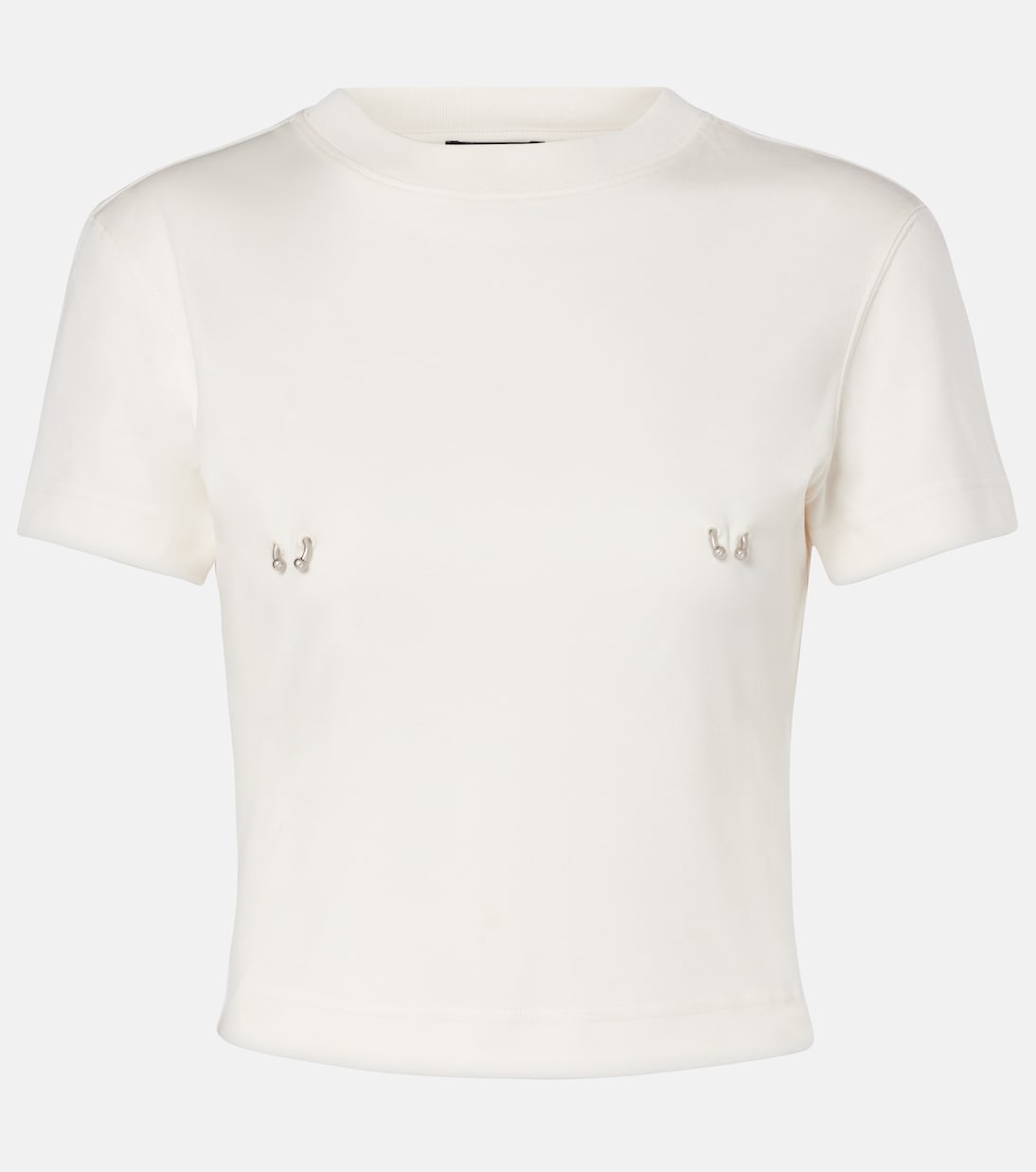 

Футболка из хлопкового джерси с декоративным узором Mugler, Snow