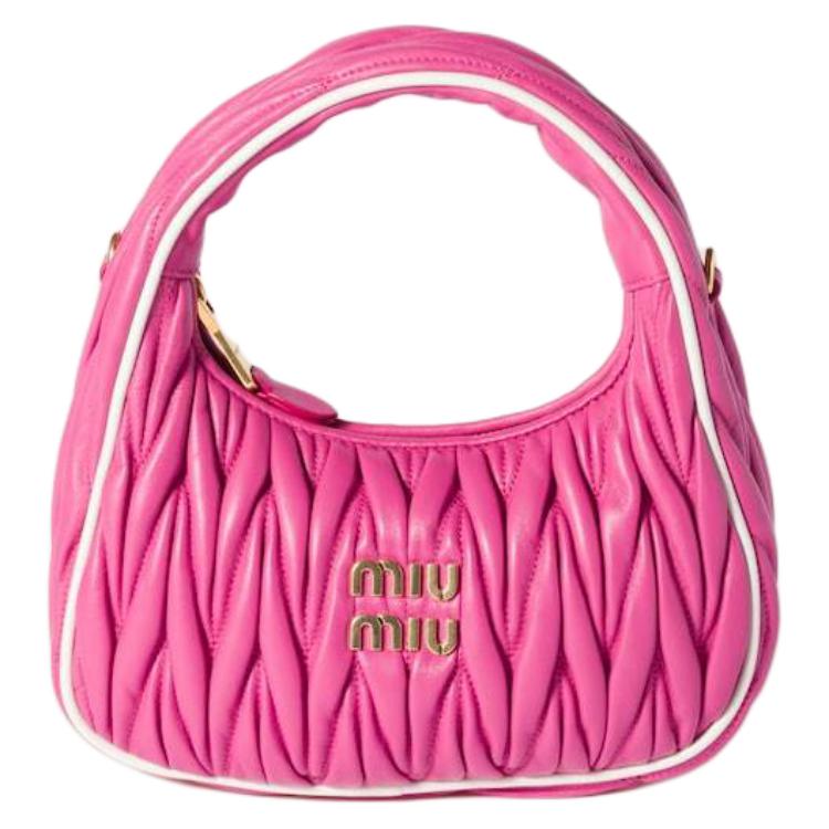 

MIU MIU Сумка через плечо Wander Series Nappa Leather, кроссбоди, женская сумка Sakura Red & White