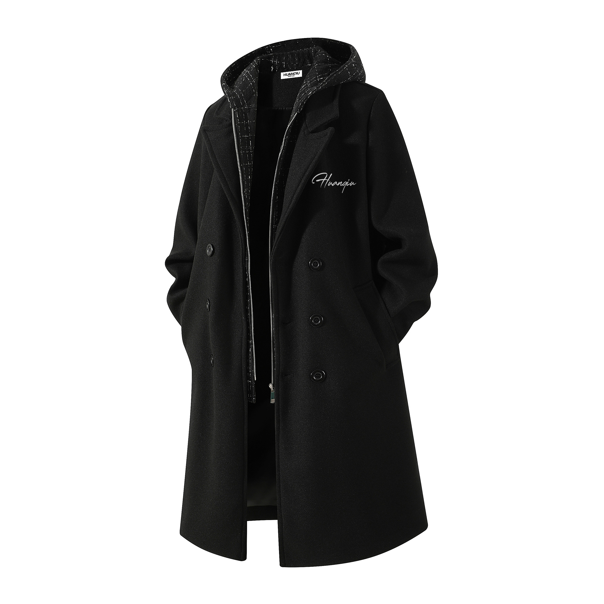 

Куртка Unisex Hooded Thickened Straight Fit HUANQIU, черный hat