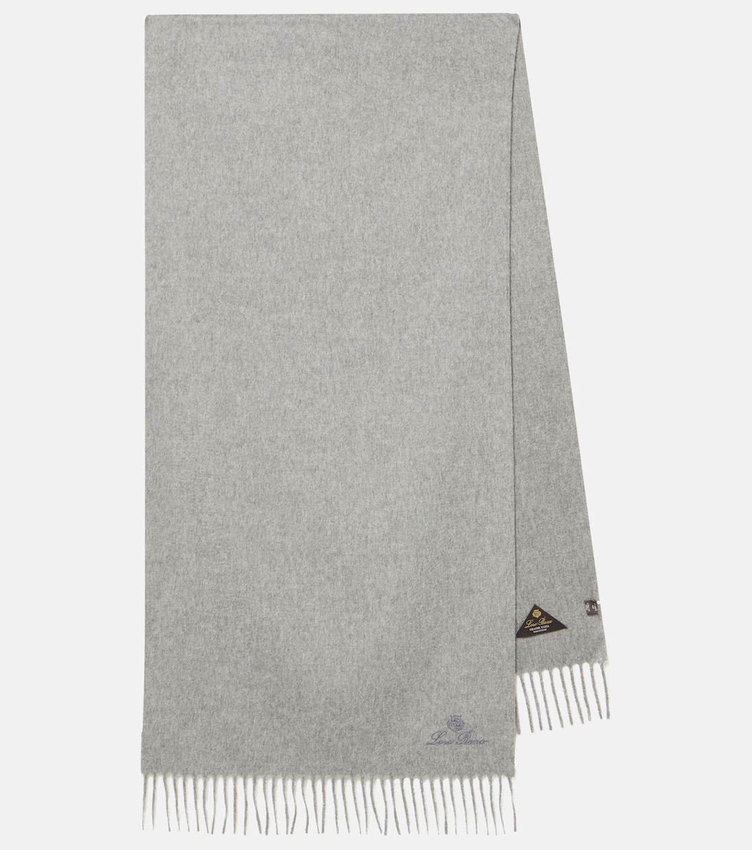 

Гранде Унита бахромчатый кашемировый шарф Loro Piana, Flannel Melange