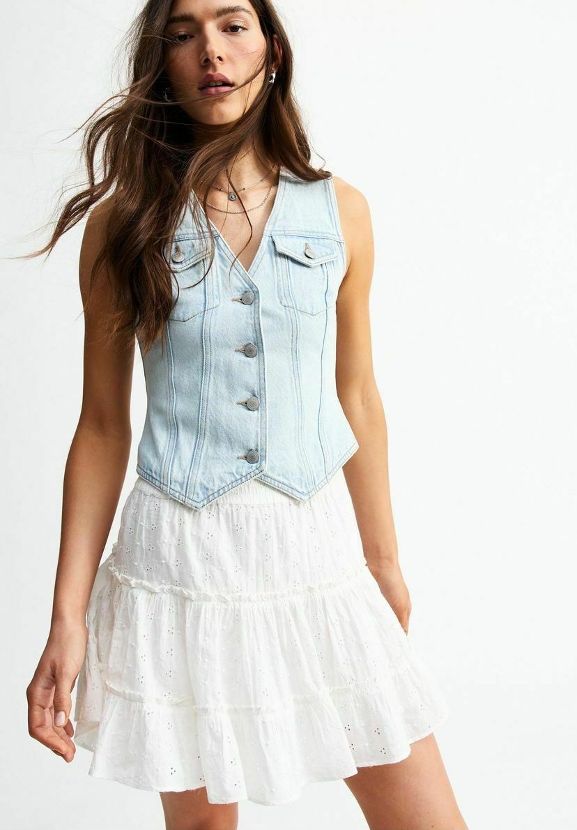 

Мини-юбка BRODERIE ANGLAISE TIERED MINI New Look, белый