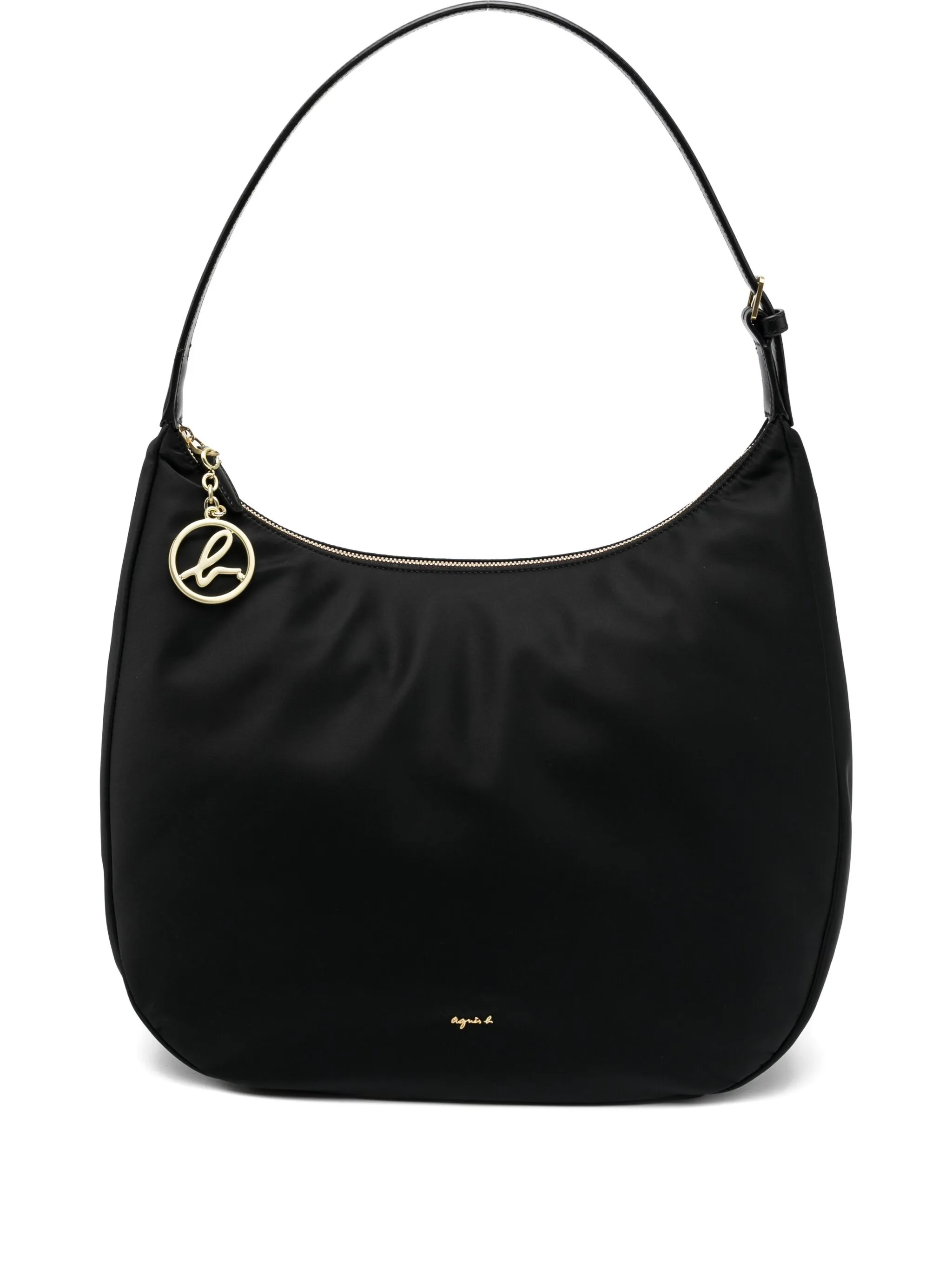 

Большая сумка на плечо с логотипом Agnès B., черный