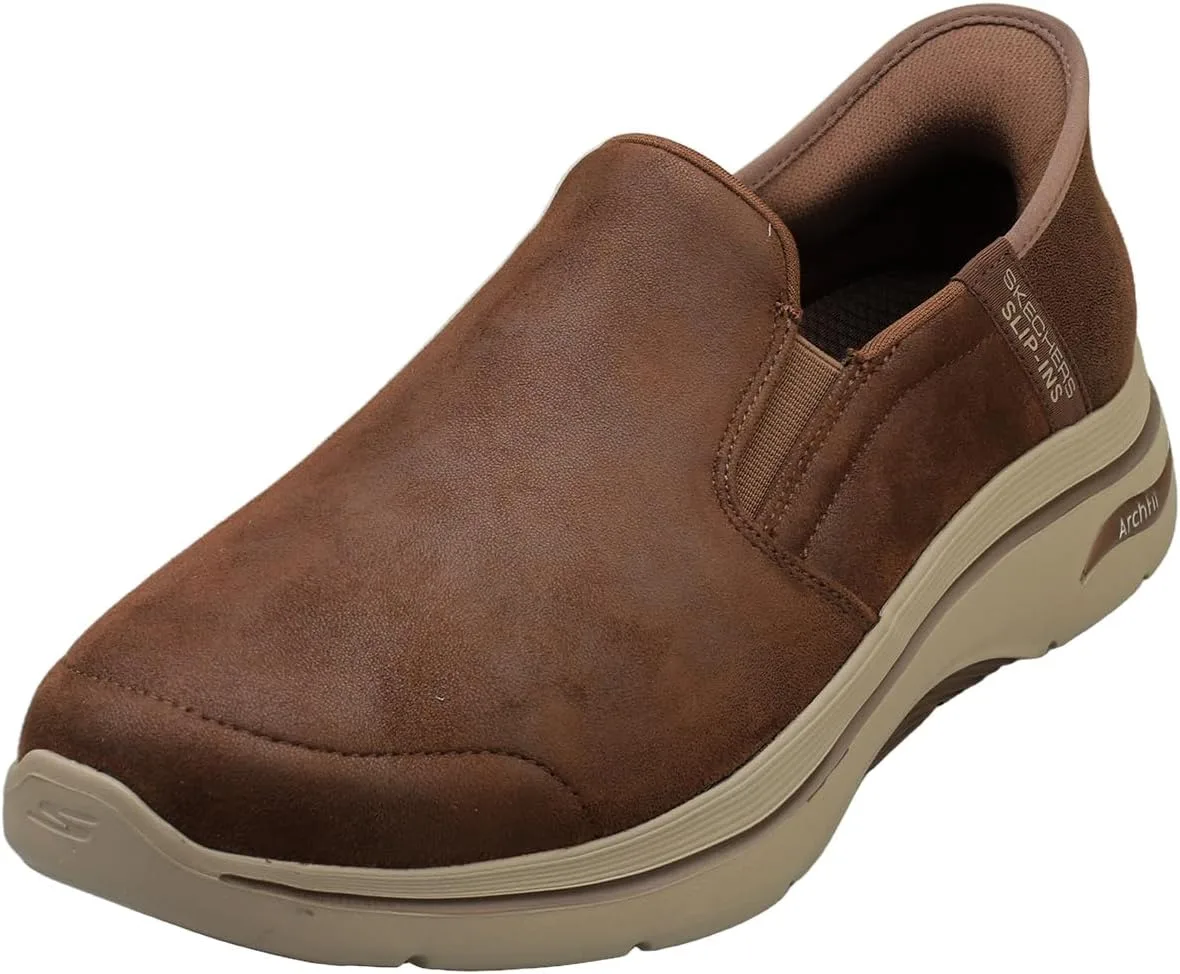Мужские коричневые кроссовки Skechers Go Walk Arch Fit 2.0 Quest Textile