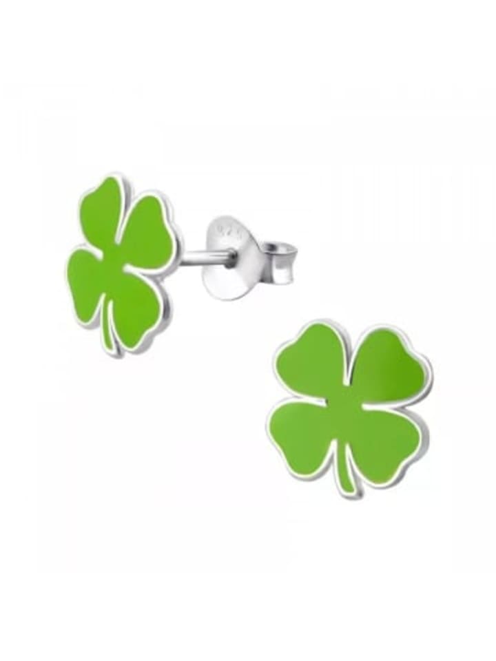 

Alexander York Серьги-гвоздики CLOVER LEAF светло-зеленого цвета из серебра 925 пробы, комплект из 2 штук