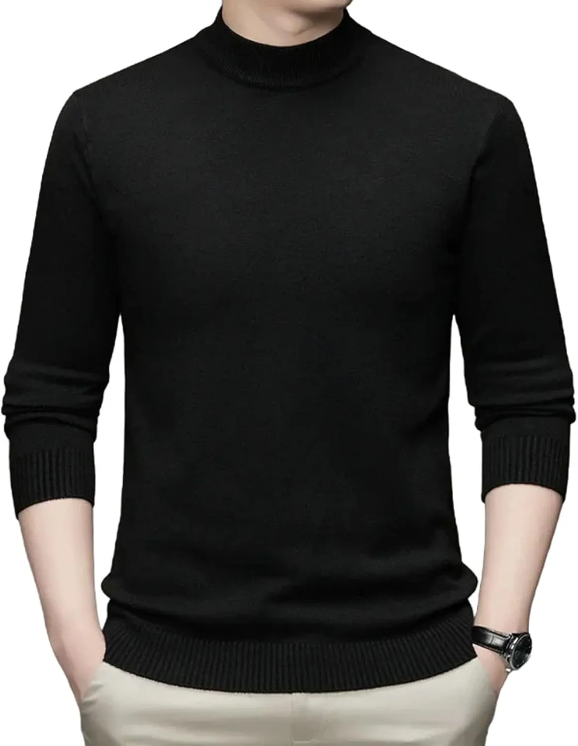 

Полуворотник мужской свитер базовый однотонный