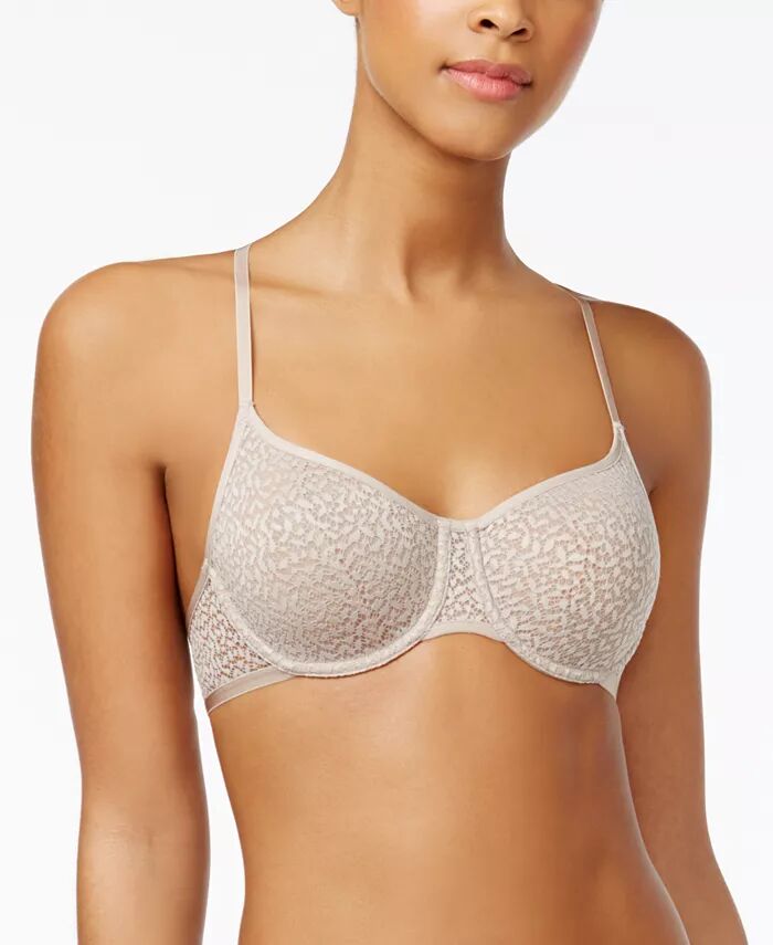 

Современный кружевной прозрачный бюстгальтер-полуторка DK4019 DKNY, коричневый/бежевый