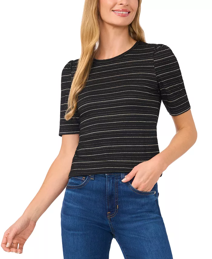 

Женский топ с металлизированными полосками CeCe, черный