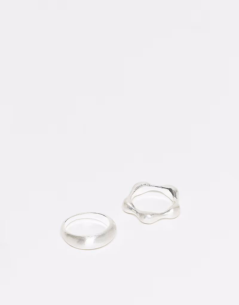 

Набор из 2 серебряных браслетов унисекс Molten Reclaimed Vintage