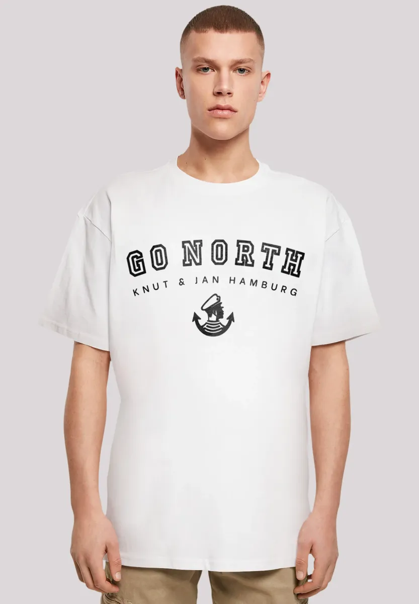 

Футболка F4NT4STIC "Go North Knut & Jan Hamburg", принт, белый