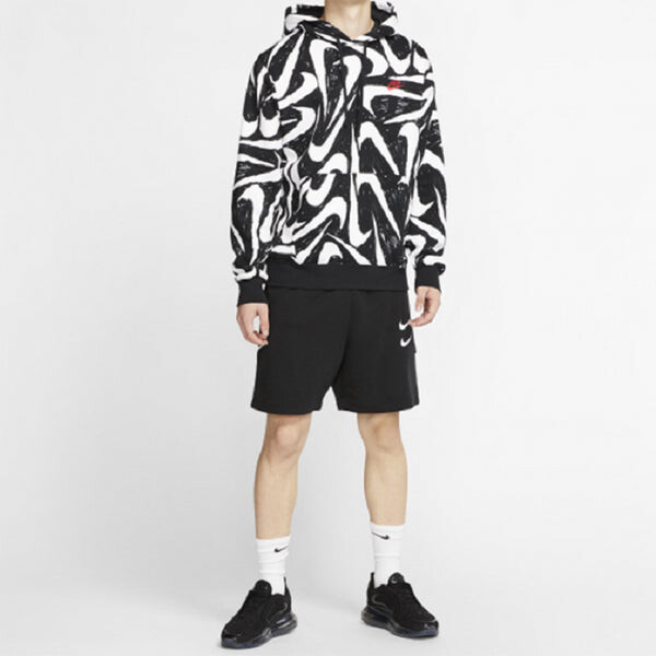 Толстовка Nike Athleisure Casual Sports Printing Fleece Black, черный — фото 3
