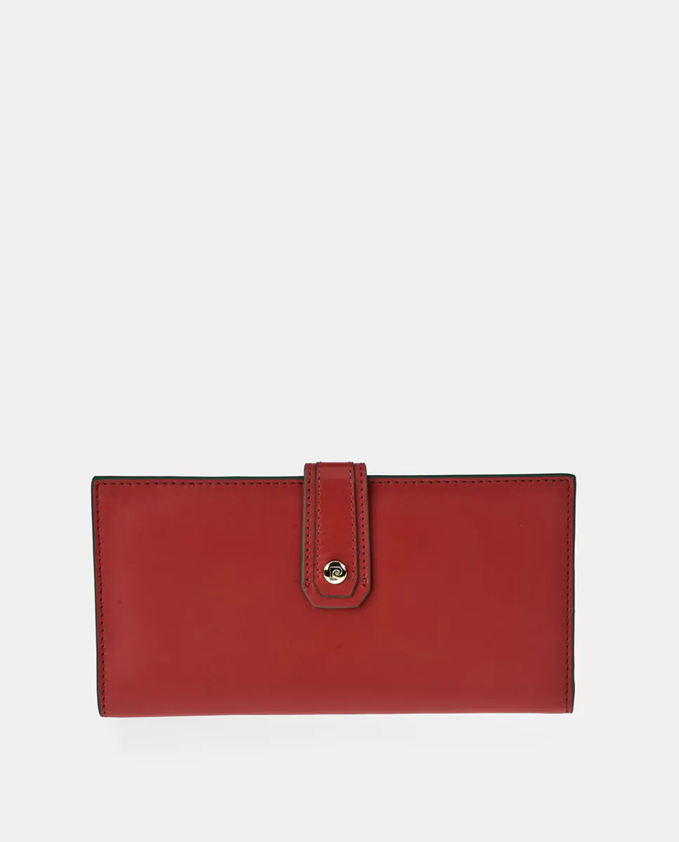 

Женский кошелек из кожи черного цвета Pierre Cardin, красный