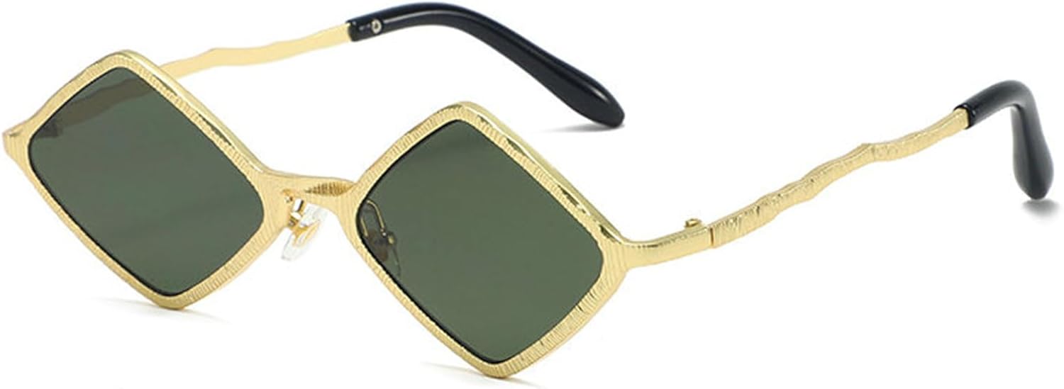 

Женские солнцезащитные очки Helena Rhombus Punk, золотистые, модель 2025, роскошная металлическая оправа, многоугольные, винтажные, маленькие, с защитой от УФ-излучения UV400, C4
