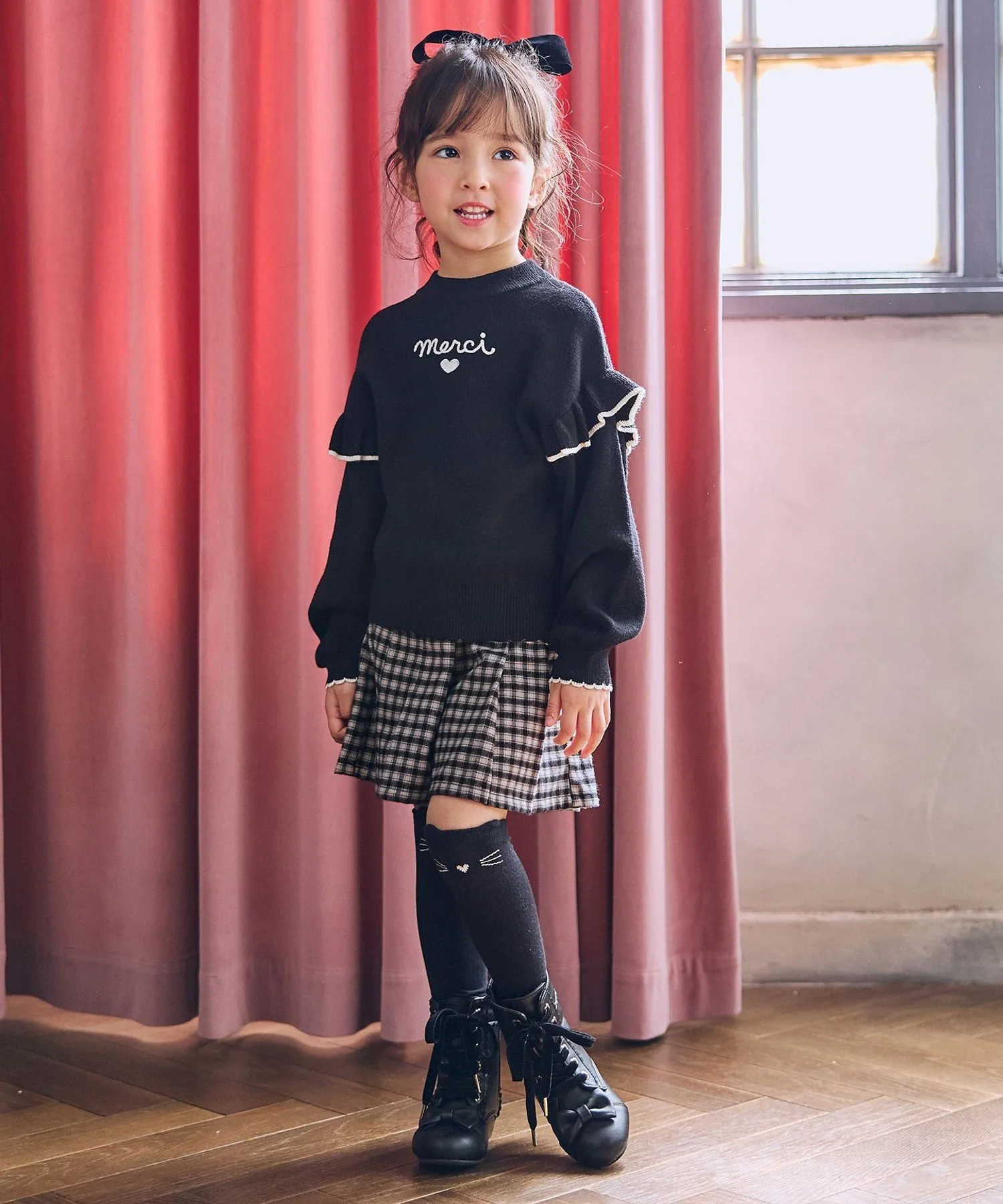 Клетчатые шорты ANY KIDS, Black x Check [305] — фото 4