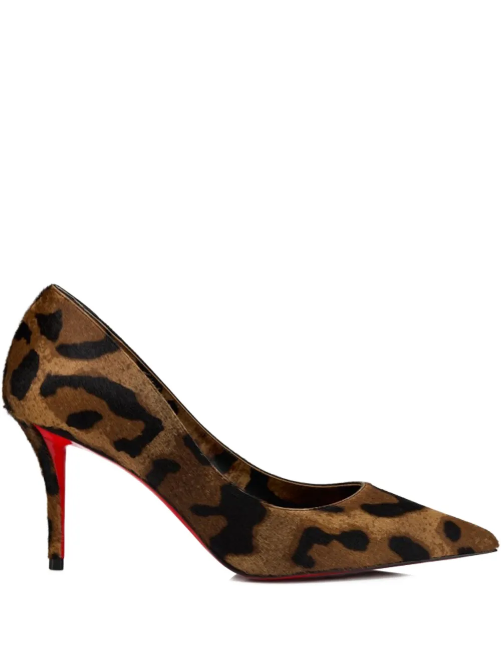 Босоножки на каблуке 80 мм с животным принтом Christian Louboutin, коричневый