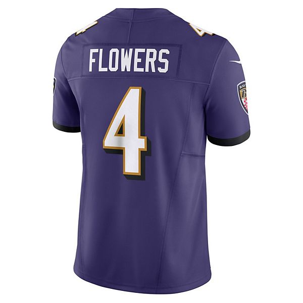 Мужская футболка Baltimore Ravens Vapor FUSE Limited с фиолетовым принтом Zay Flowers Nike — фото 4
