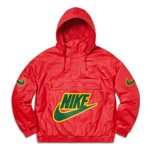 

Куртка x supreme leather anorak 'red' Nike, красный