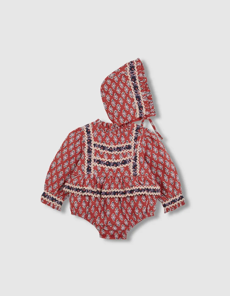 

Набор для малыша с принтом и оборкой на талии Gocco, красный