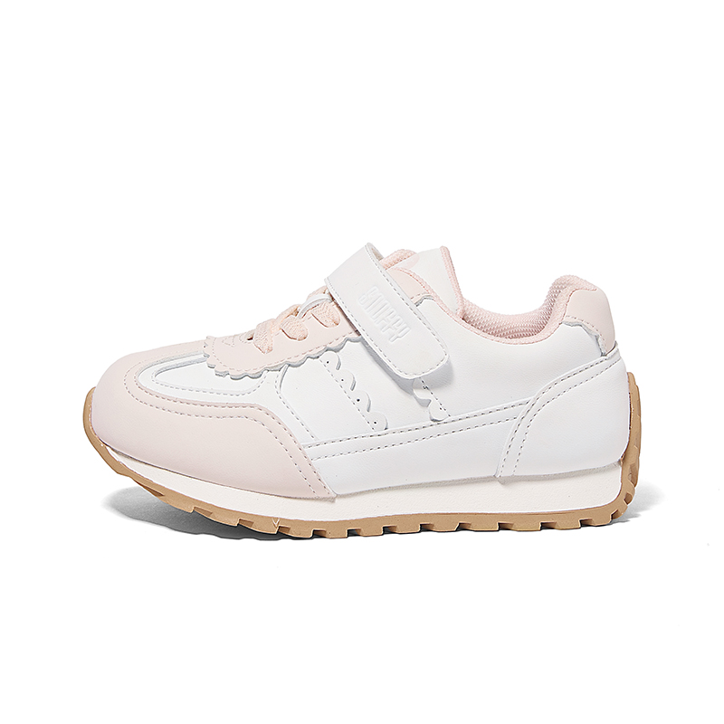

Прочные дышащие низкие детские повседневные кроссовки milk tea beige kids Snoffy, кремовый/розовый