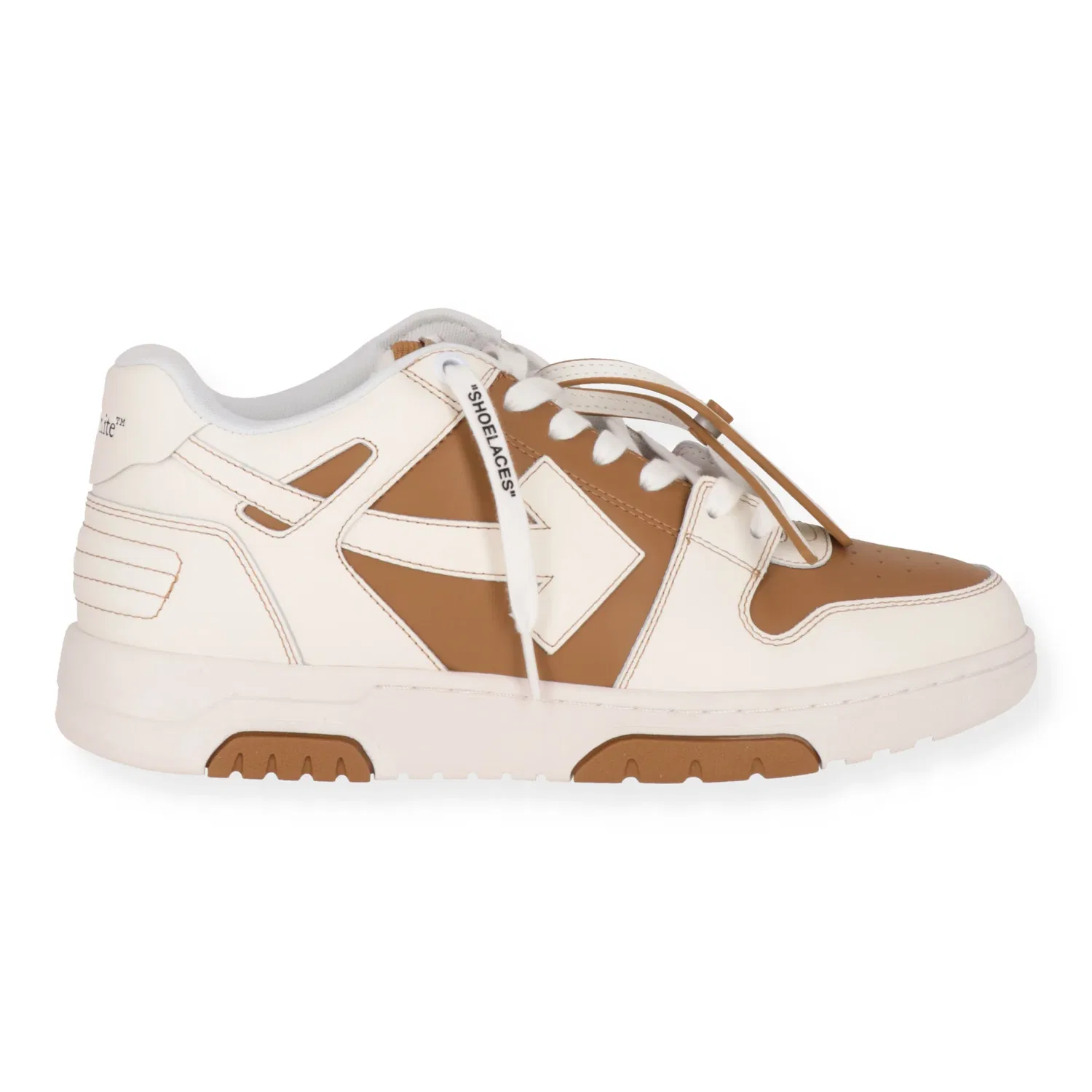 Off-White Мужские кроссовки Off White коричнево-белого цвета — фото 2
