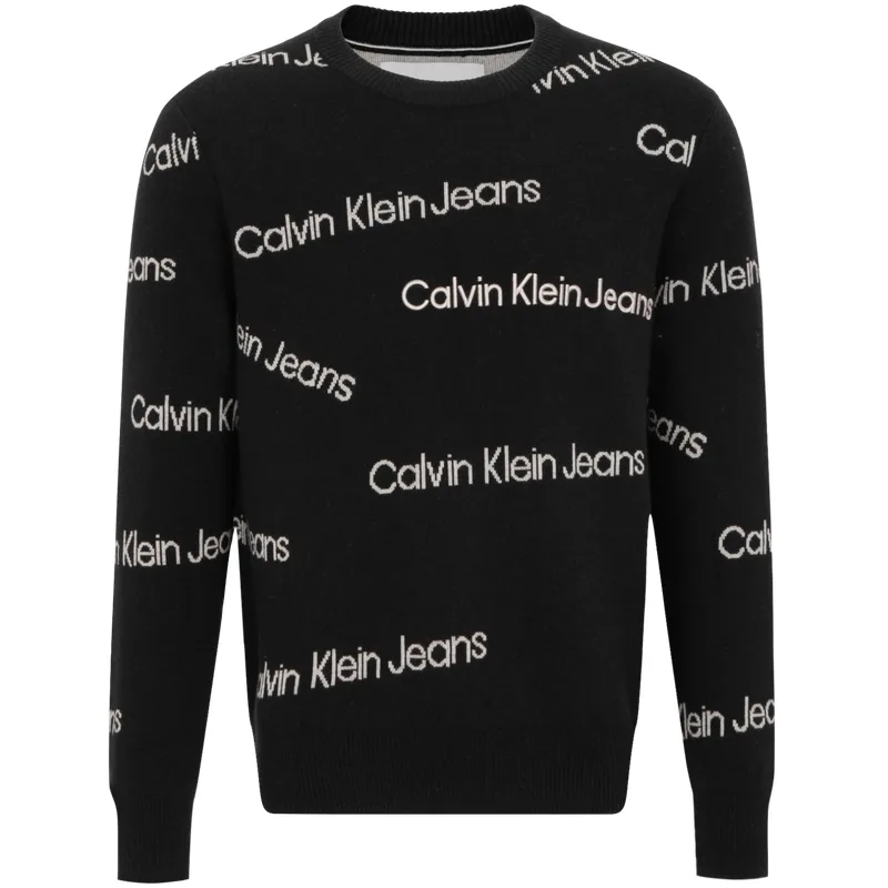 Трикотажный свитер Unisex с круглым вырезом Moderate Others Calvin Klein, beh-черный