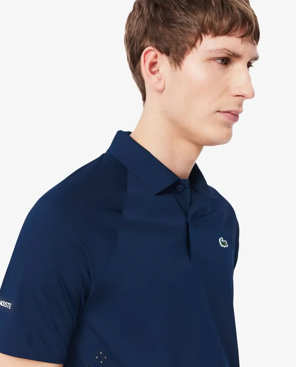 Мужское профессиональное поло с коротким рукавом Lacoste, темно-синий — фото 3