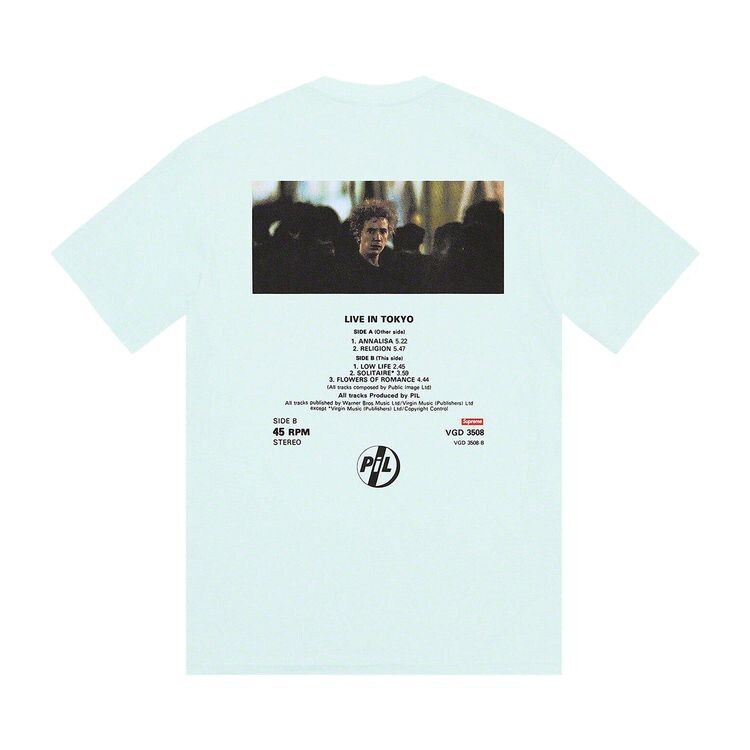 Футболка Supreme x PiL Live In Tokyo Tee Pale Blue, синий — фото 2