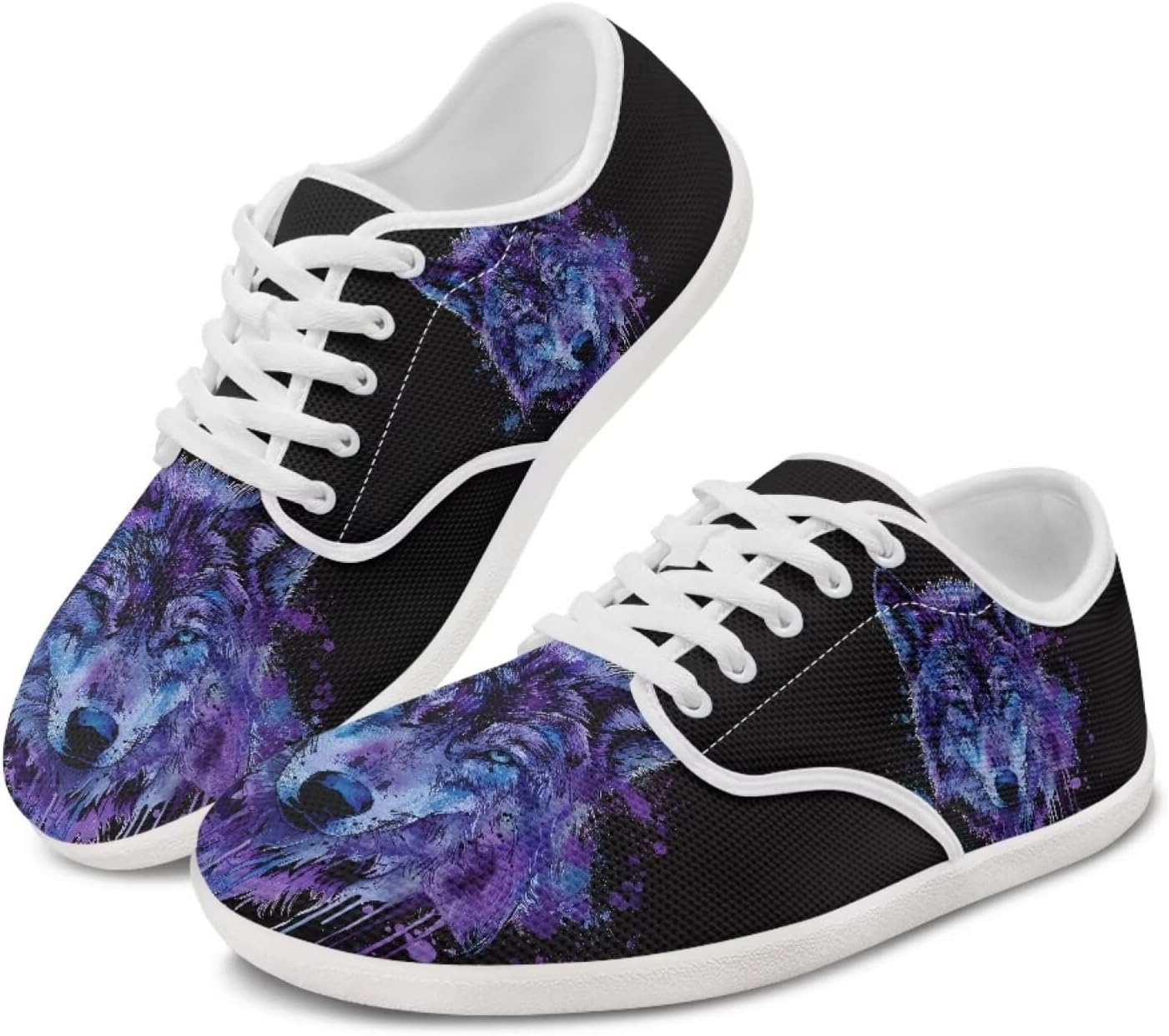 

Мужские спортивные туфли Chaqlin с животным принтом, низкие кеды, модные классические шнуровки, дышащие теннисные туфли, Wolf Print