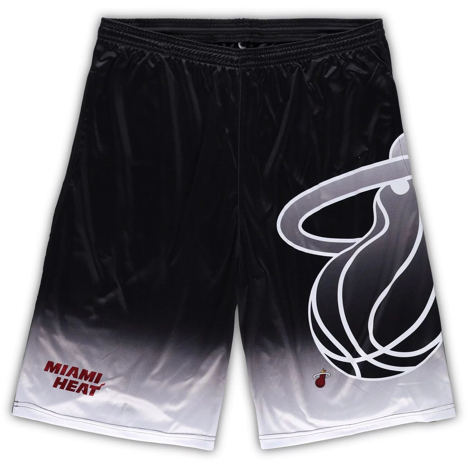 

Мужские фирменные черные шорты с рисунком Miami Heat, большие и высокие Fanatics