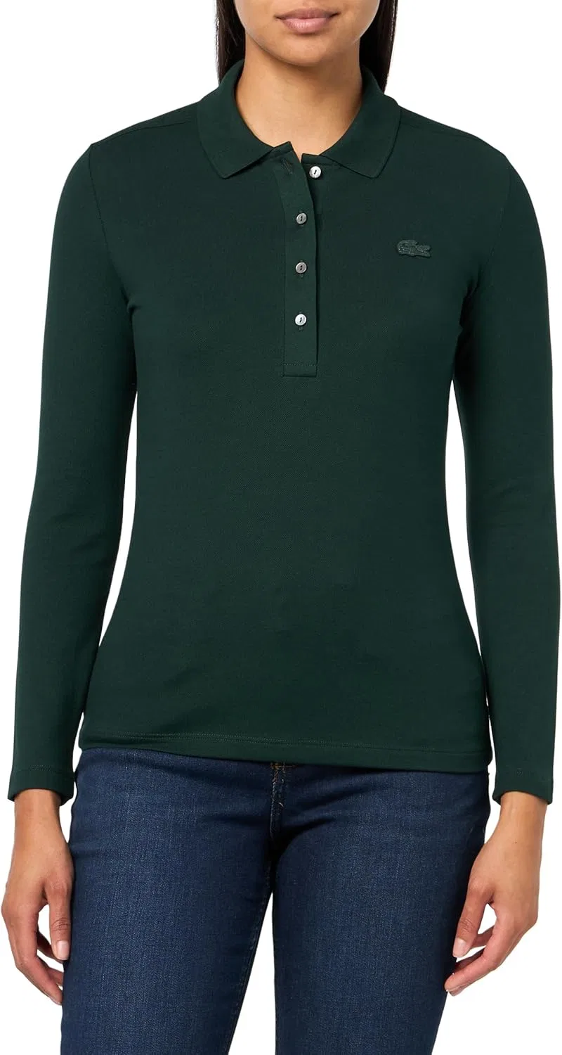 Поло Lacoste L.12.d Slim Fit, зеленое