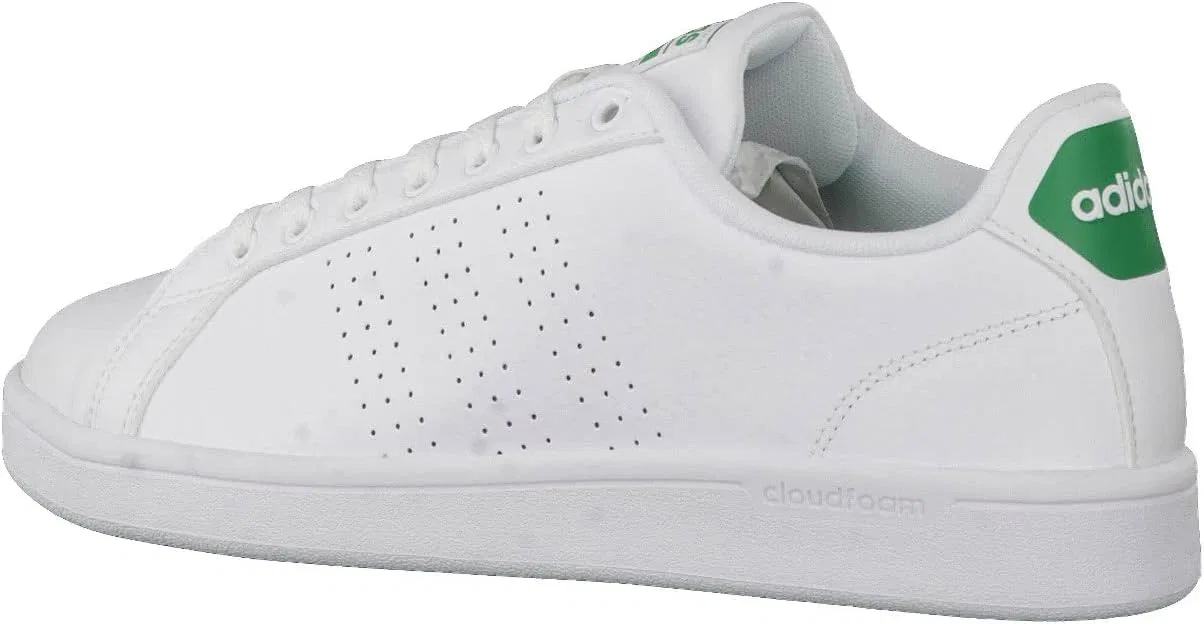 Женские кожаные кроссовки Adidas Advantage Premium, White Ftwwht Ftwwht Green — фото 3