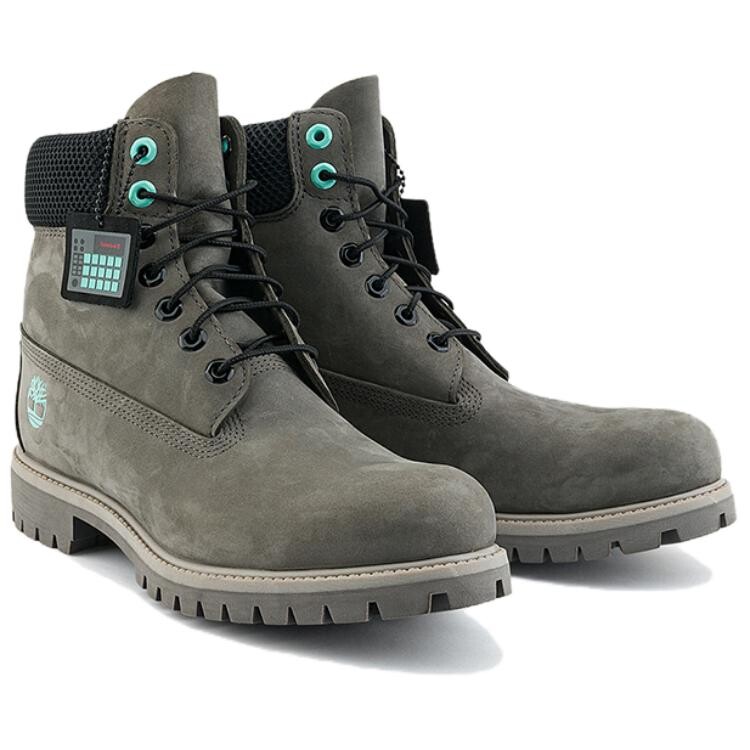 Мужские ботинки Timberland с контрастными деталями, серый/голубой — фото 3