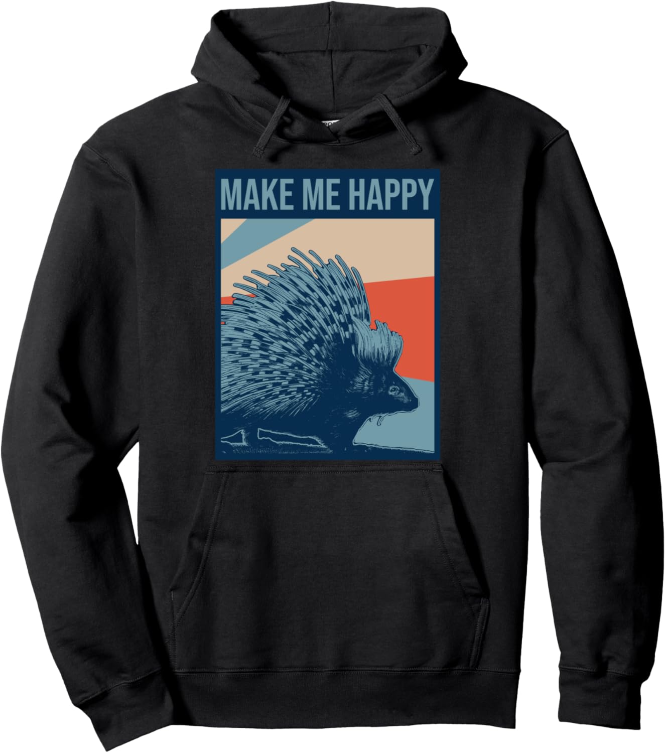 

Толстовка с изображением счастливого дикобраза Animal Lovers Porcupine Stuff Clothing Gifts Men, черный