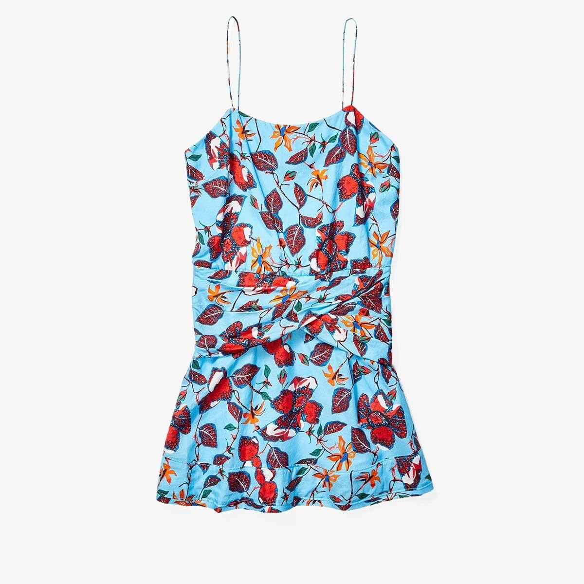 

Платье Derek Lam 10 Crosby Cami Flounce Mini Dress w/ Twist Waist Detail, синий