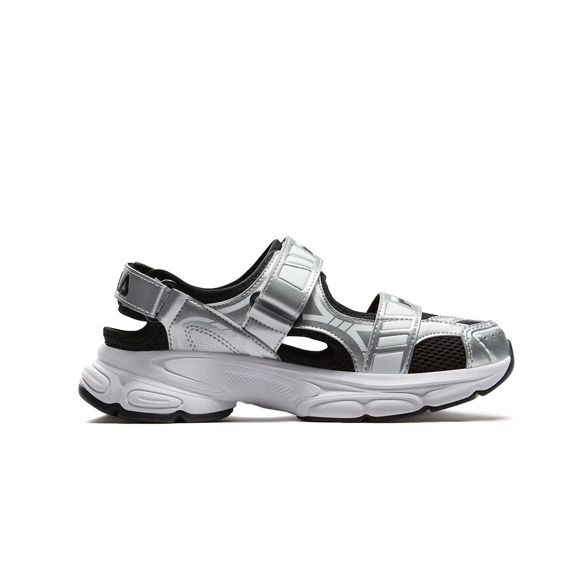 Сандалии SEASON FSW из синтетической кожи и текстиля дышащие, черный/lunar rock gray, детские FILA KIDS, Black/Lunar Rock Gray — фото 3