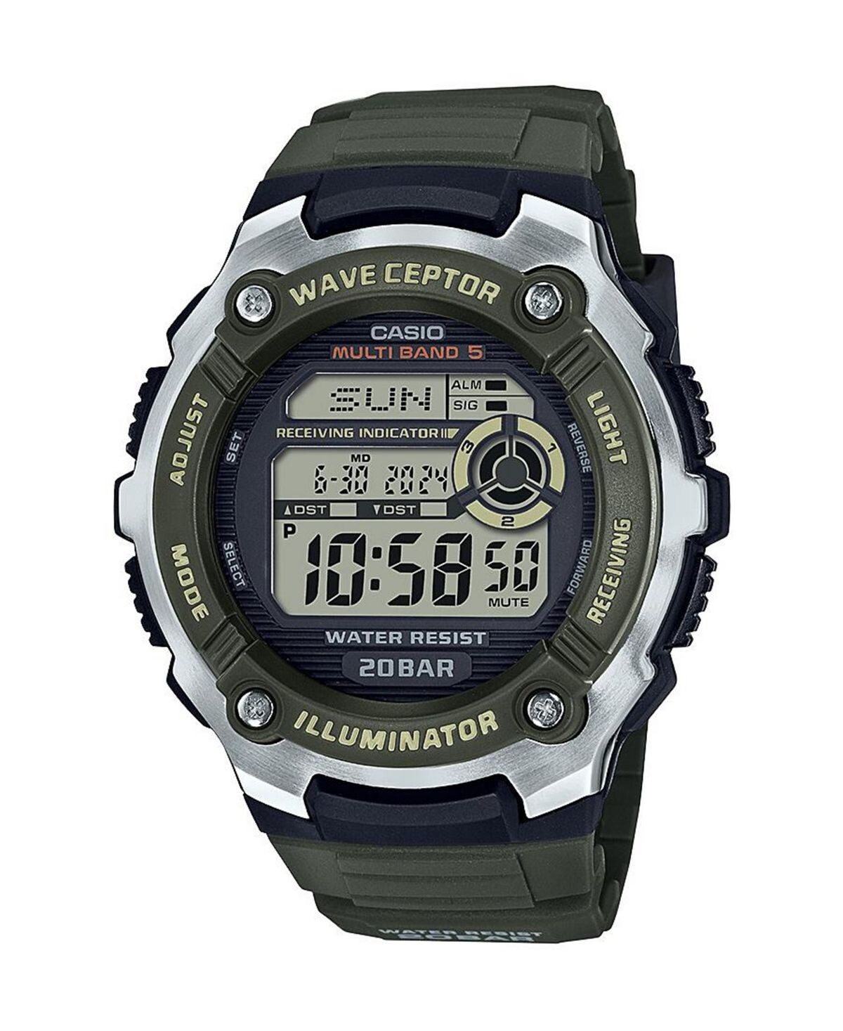 

Мужские цифровые часы из смолы зеленого цвета, 47,7 мм, WV200R-3A Casio