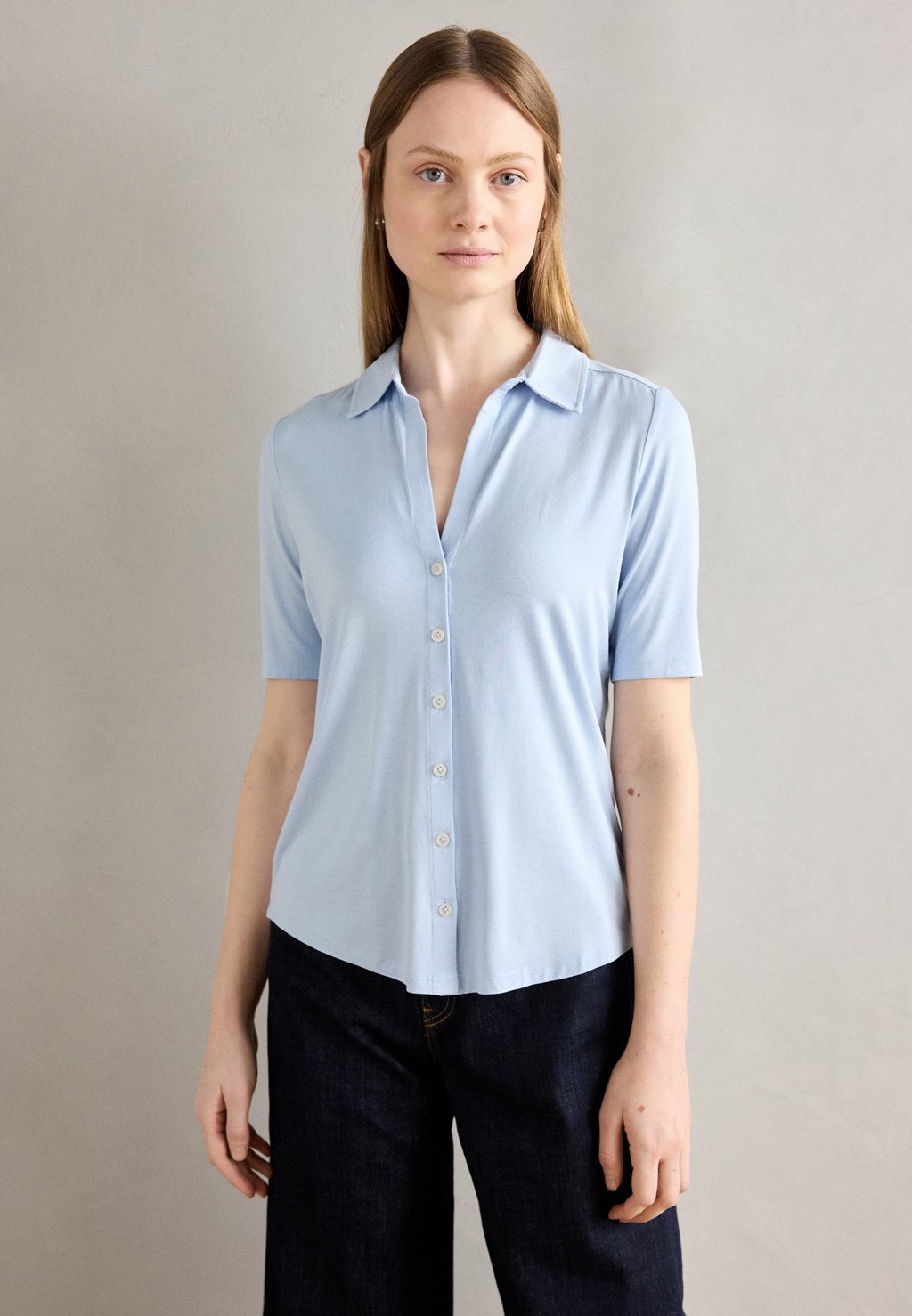 

Блузка на пуговицах SHORT SLEEVE Marc O'Polo, светло-голубой