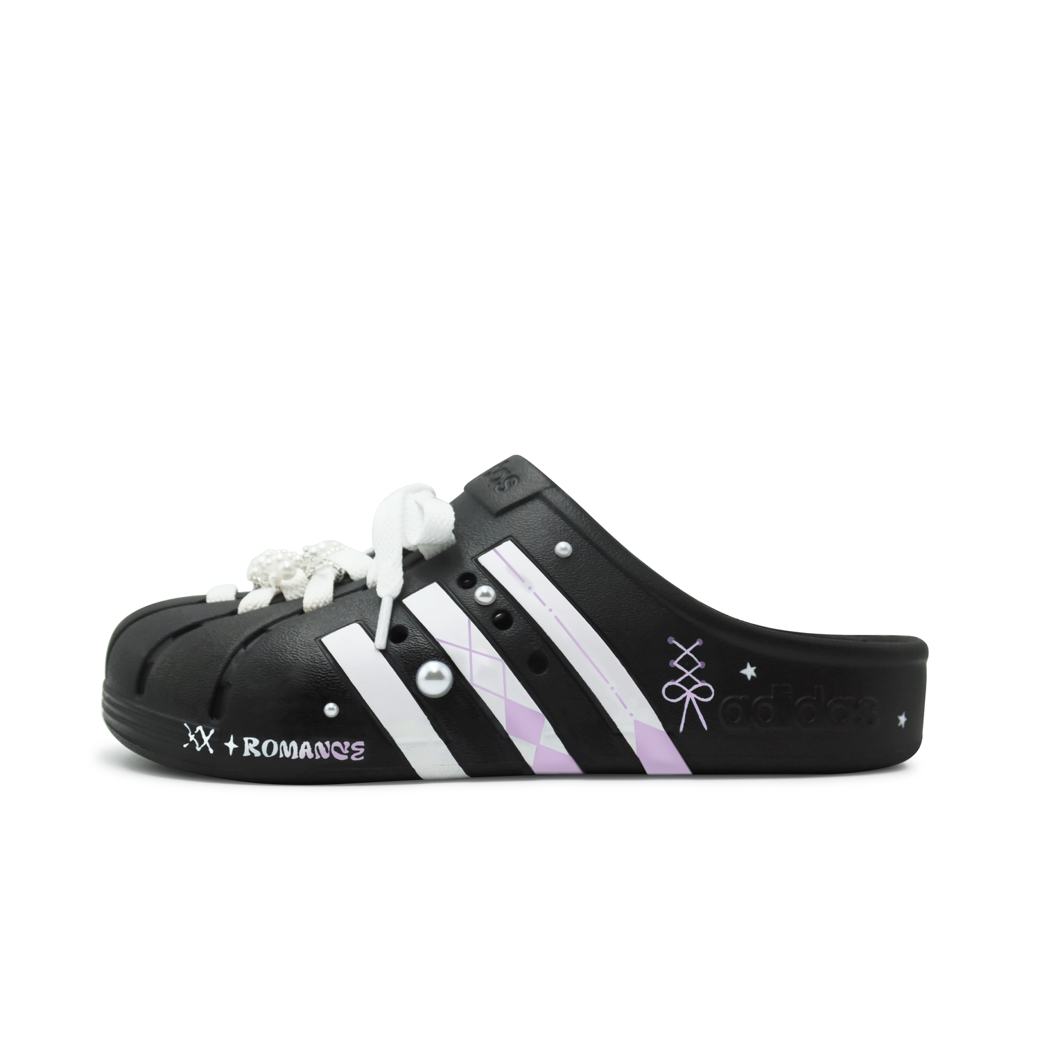 ADILETTE CLOGS Сланцы с обёрнутым носком Унисекс Чёрный Фиолетовый Adidas — фото 2