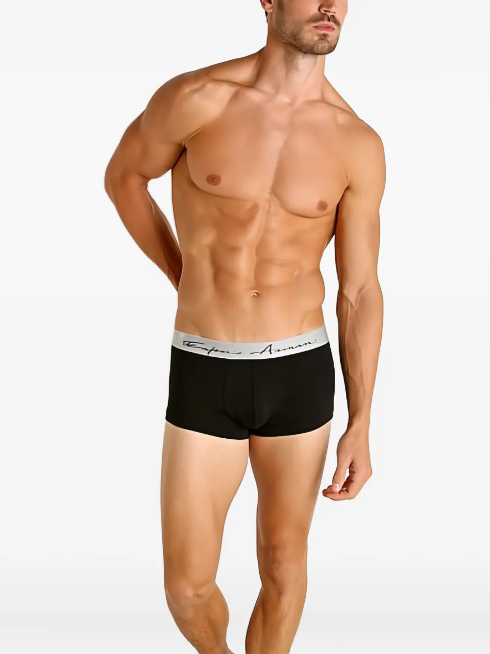 

Боксеры с логотипом на поясе Emporio Armani, черный