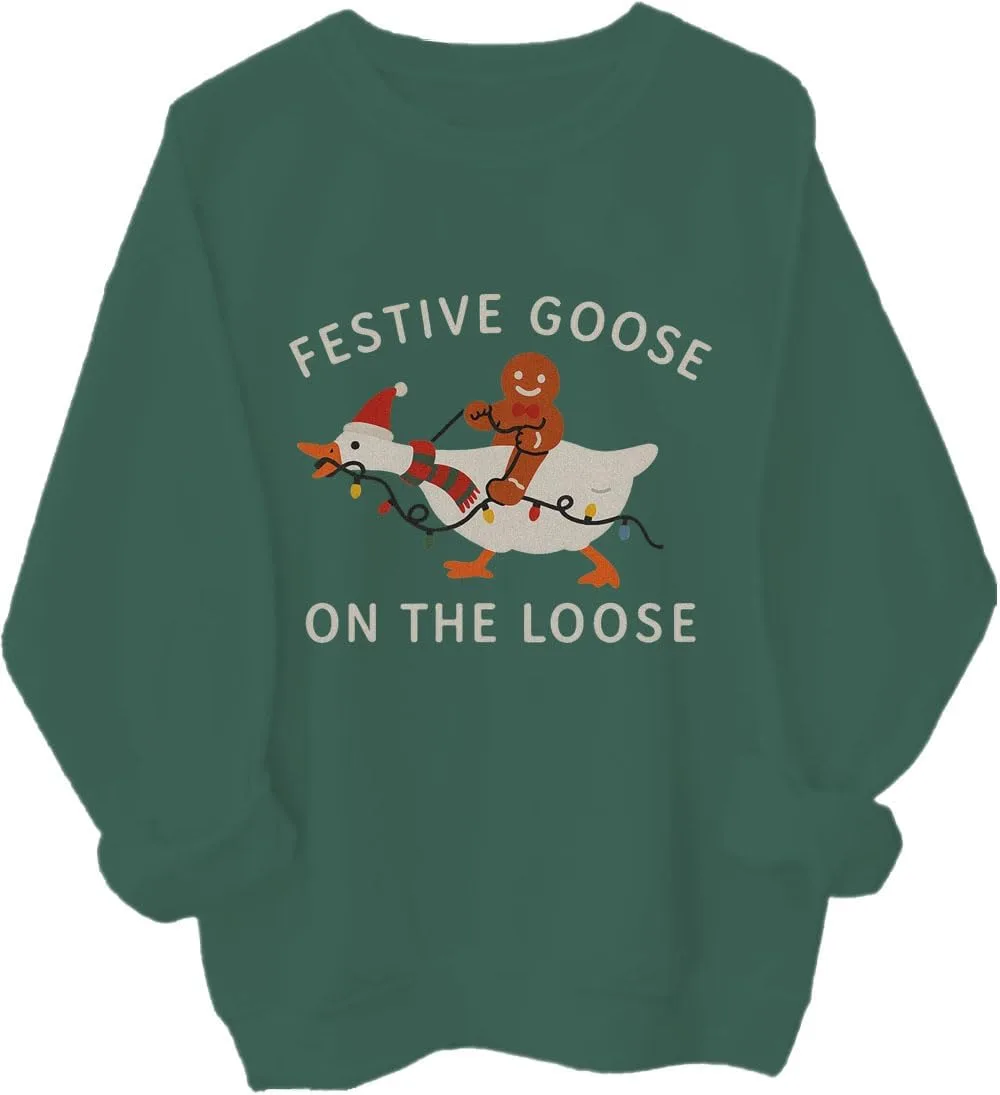 

Свитшот с веселым рождественским гусем Czbic