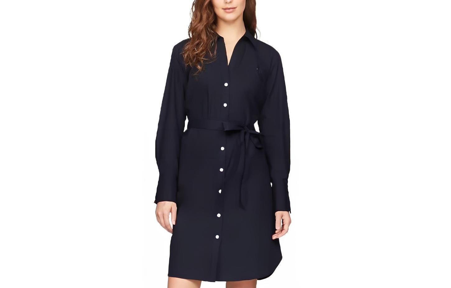 

Tommy Hilfiger Длинное платье с рукавами женское синее