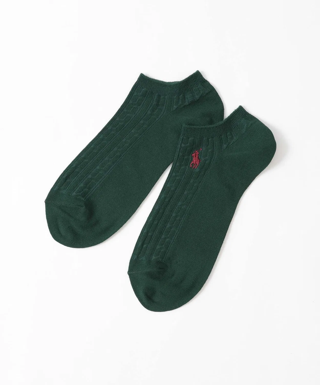 Носки POLO RALPH LAUREN из органического хлопка, кабельная вязка, мохово-зеленый