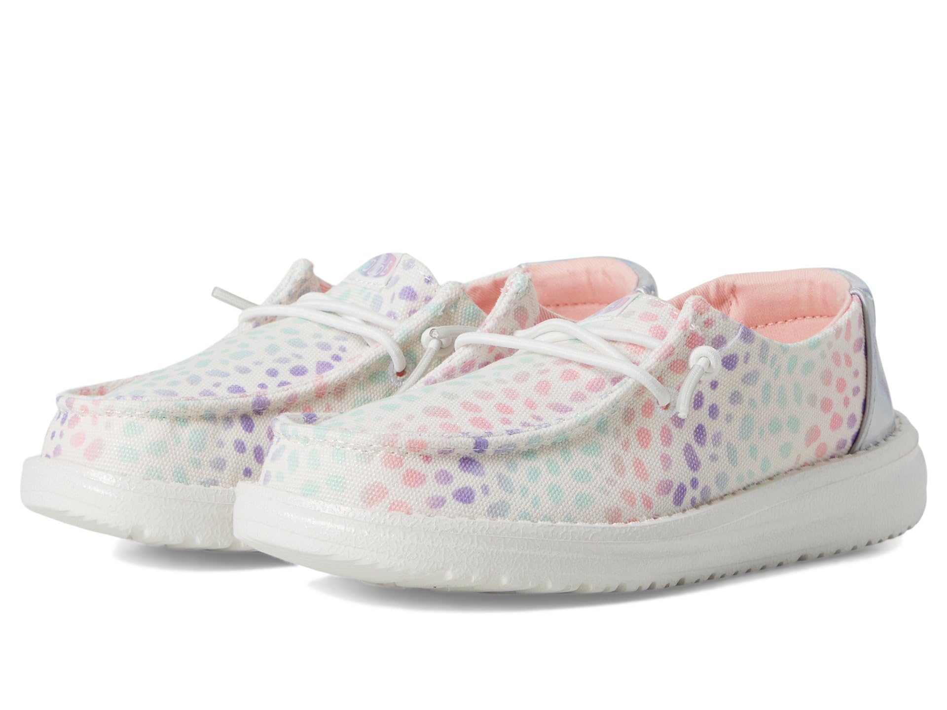 Туфли Hey Dude Kids Wendy Iridescent Leo, цвет White/Multi