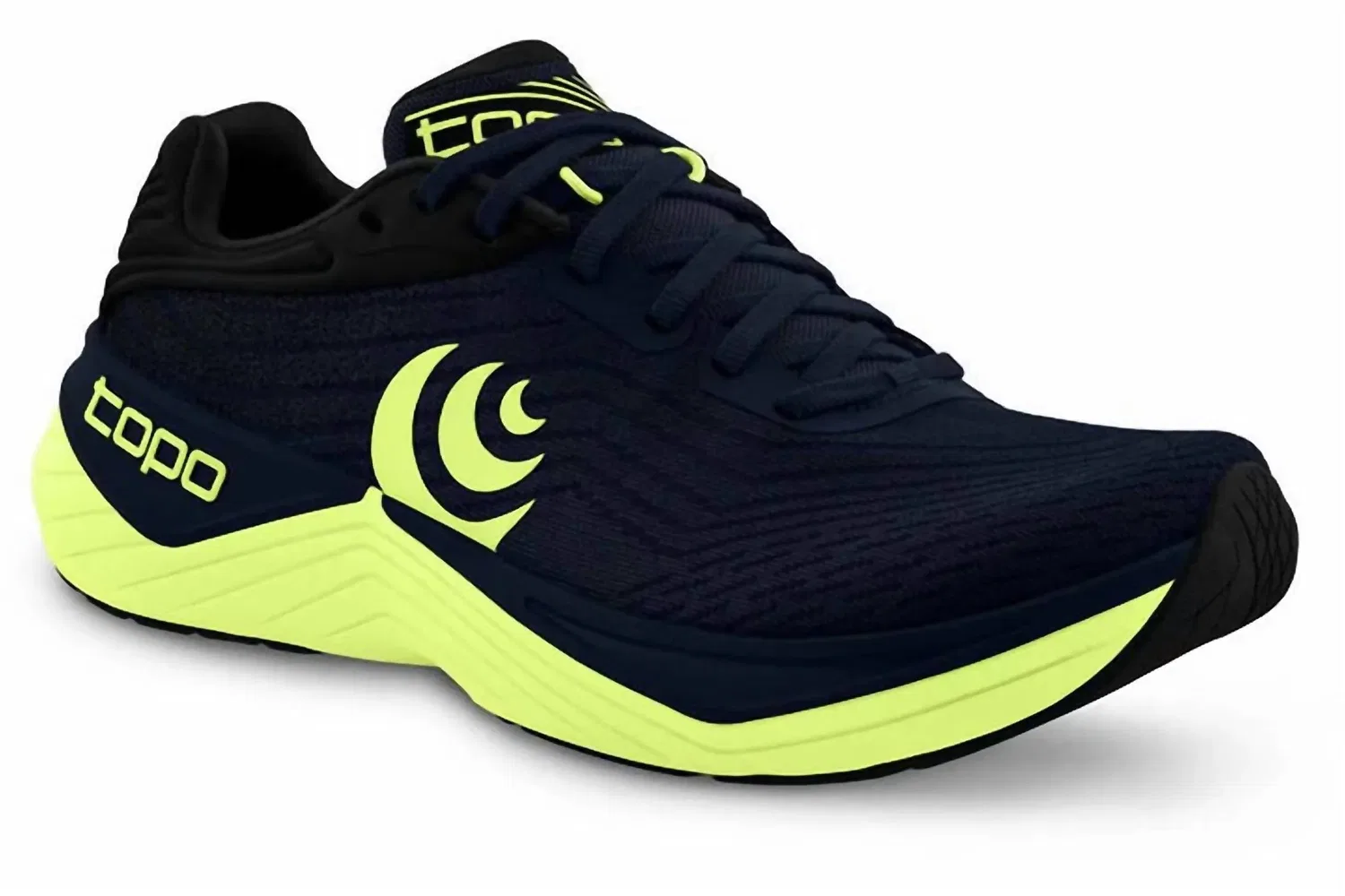 Topo Athletic Мужские беговые кроссовки Ultrafly 5, темно-синий/салатовый цвет — фото 2