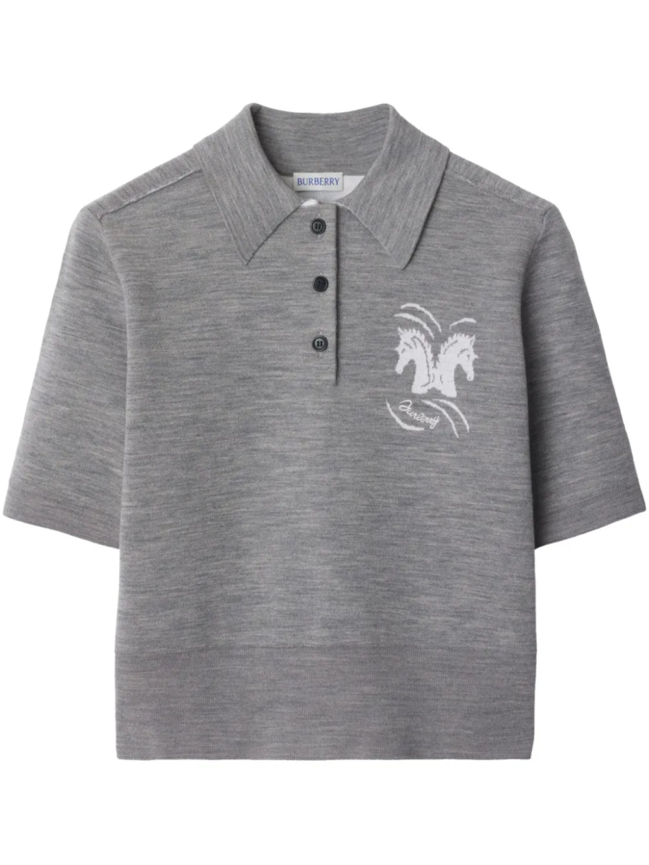 

Рубашка поло Mirrored Horse Burberry, серый