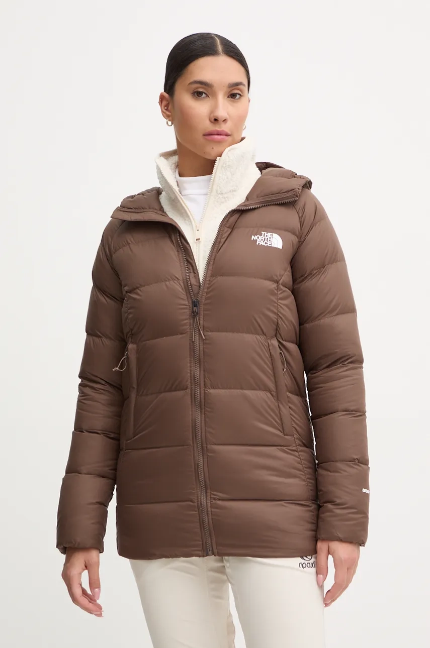

Гиалитовый пуховик The North Face, коричневый