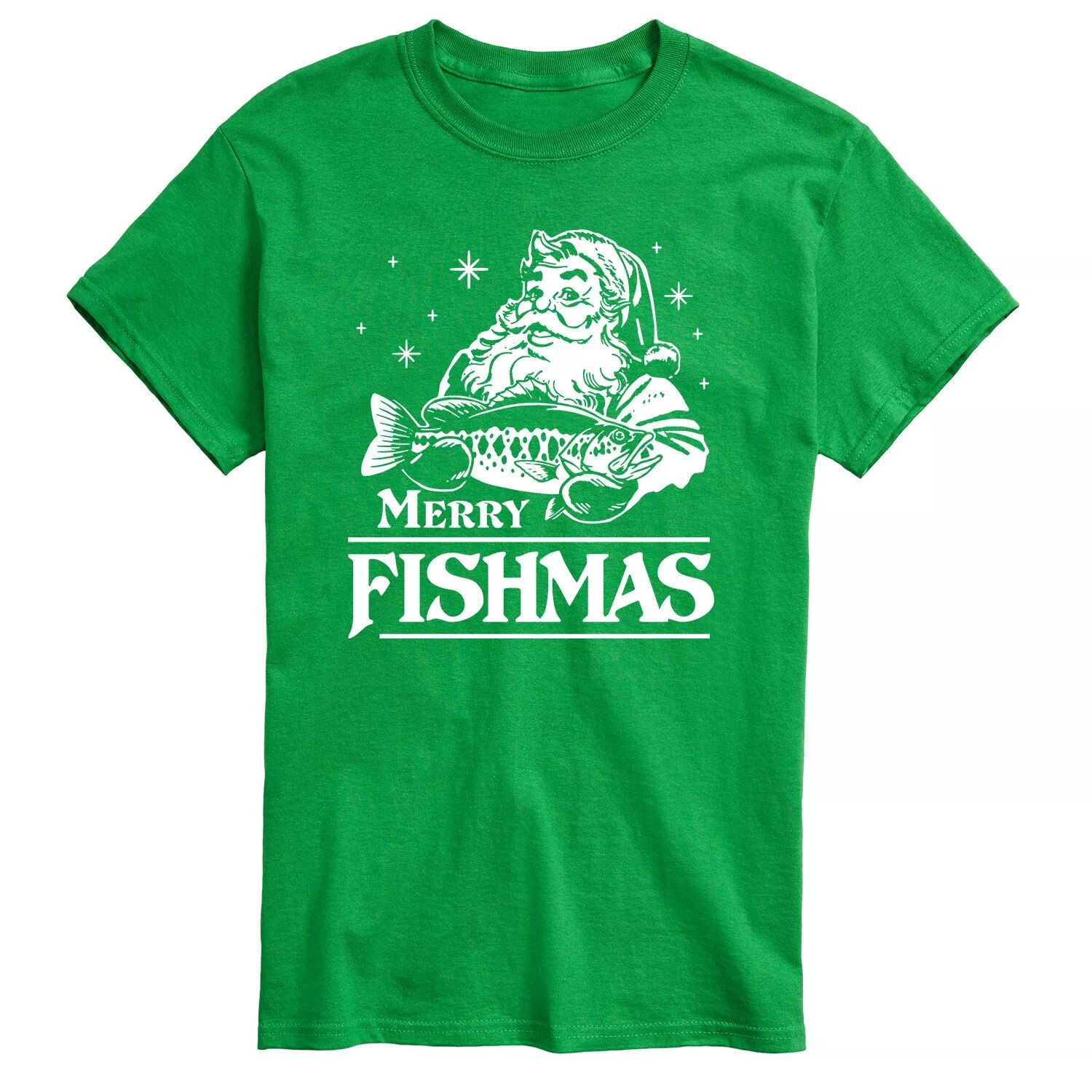 

Футболка Big & Tall Merry Fishmas Santa Licensed Character, зеленый