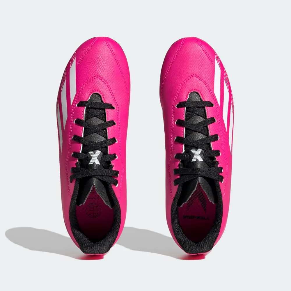 Футбольные кроссовки Adidas Unisex-Child X Speedportal.4 для детей и взрослых, гибкая подошва, розовый/белый/черный — фото 4